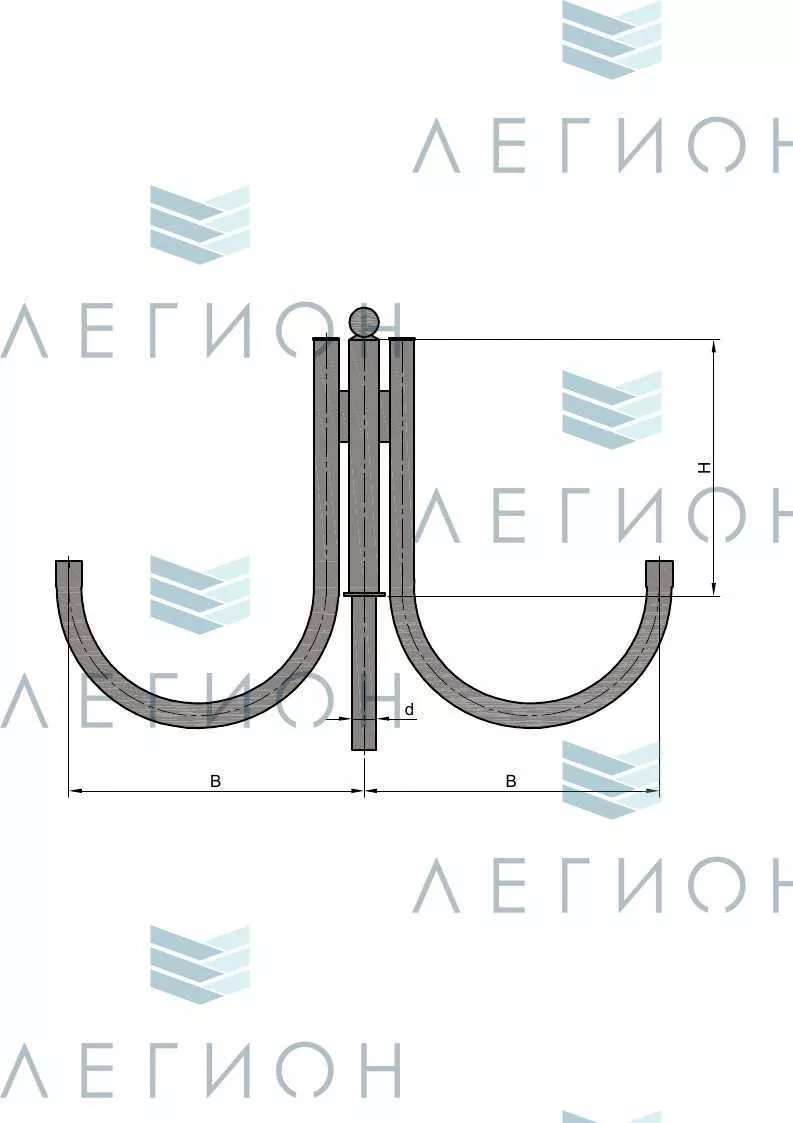 К30-0,7-0,9-1-5 кронштейн двухрожковый